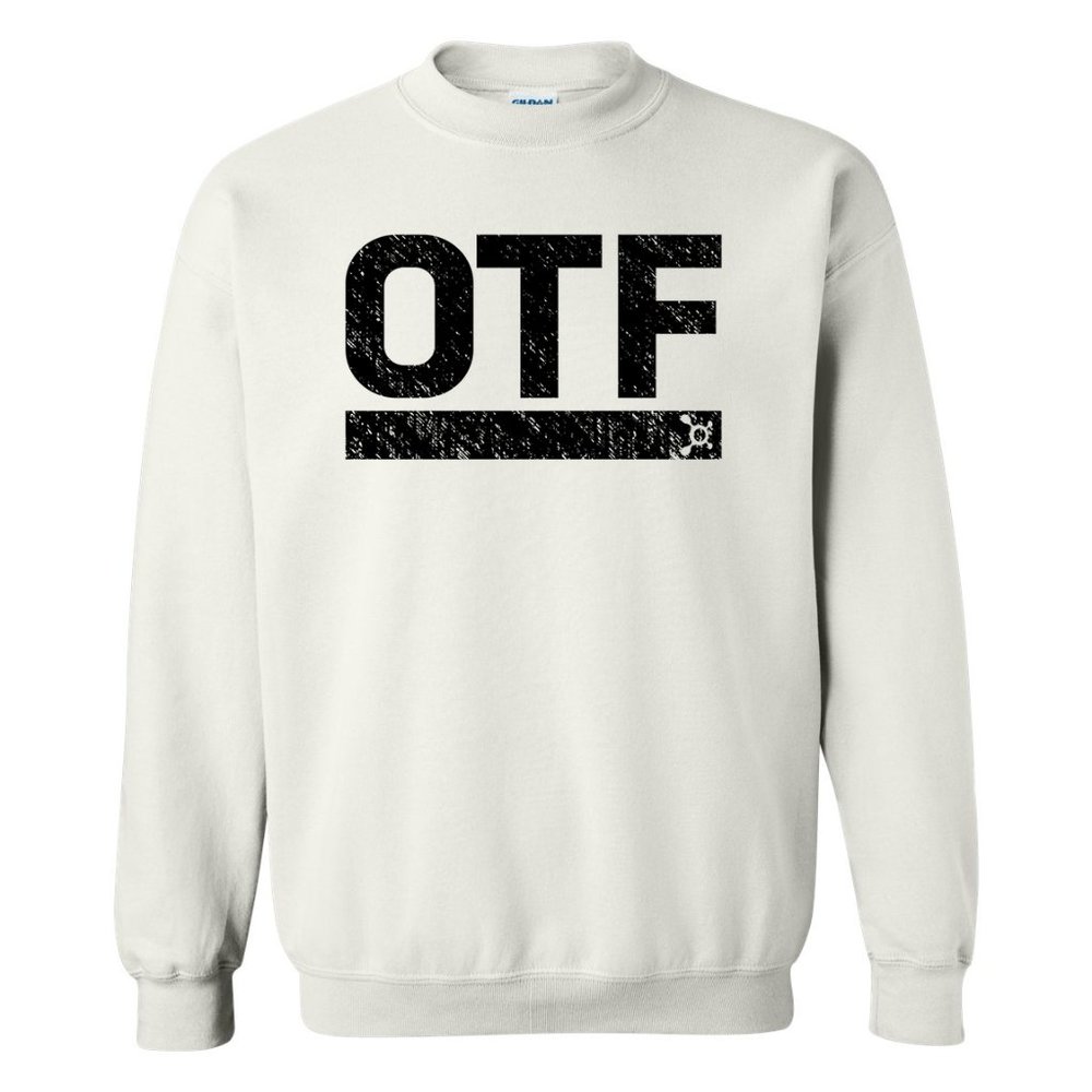 Orange Theory distressed OTF Gildan sweatshirt WHITE